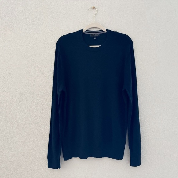 Banana Republic Pullover Sweater Merino Wool Crew Classic Minimalist Black L - Picture 2 of 11